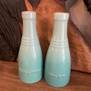 Set of Le Creuset Olive Oil & Vinegar Bottles